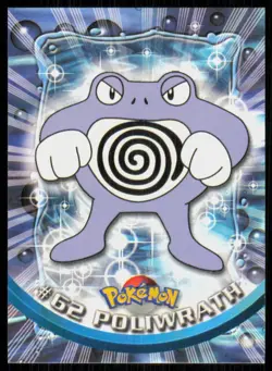 1999 Topps Pokemon TV Animation Series 1 Poliwrath Green Logo #62 - Image 1