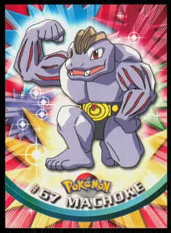 1999 Topps Pokemon TV Animation Series 1 Machoke Green Logo #67 - Image 1