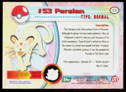 1999 Topps Pokemon TV Animation Series 1 Persian Green Logo #53 - Image 2