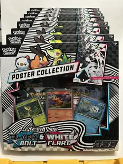 Pokemon TCG S&V Black Bolt & White Flare Poster Collection Lot of 8. - Image 1