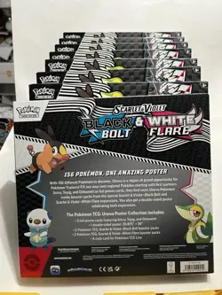 Pokemon TCG S&V Black Bolt & White Flare Poster Collection Lot of 8. - Image 4