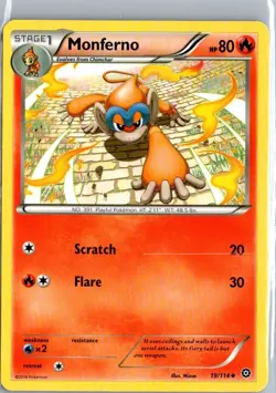 Monferno 19/114 Steam Siege Single Pokemon TCG LP - Image 1