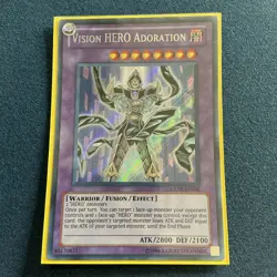 Vision HERO Adoration GENF-EN096 Secret Rare Unlimited Light Play+ Yugioh - Image 1