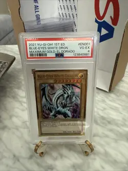 PSA 4 Blue Eyes White Dragon MGED-EN001 Yugioh Gold Rare Maximum Gold El Dorado - Image 1