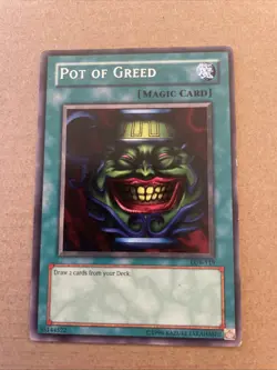 Yugioh Pot of Greed LOB-119 1st Edition Vintage Original NM/M - Image 1