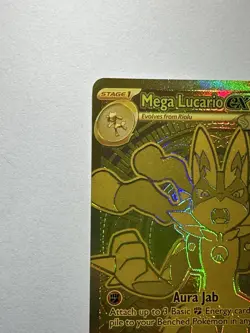 Mega Lucario EX 188/132 Hyper Rare Gold Mega Evolutions Pokemon Card NM - Image 3