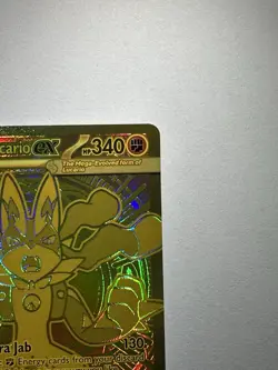 Mega Lucario EX 188/132 Hyper Rare Gold Mega Evolutions Pokemon Card NM - Image 4