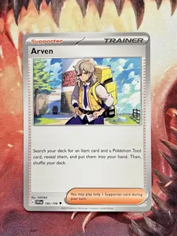 Arven 166/198 Pokemon Scarlet & Violet Base Set Pokemon Trainer Card NM - Image 1