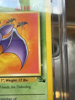 CGC 9 MINT Zubat 57/62 Fossil 1999-2000 Pokemon Card ERROR Printer Hickey - Image 1
