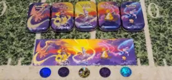 Pokemon Kanto Power Empty Mini Tins + Coins + Art Cards Full Set * NO PACKS * - Image 1