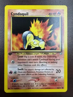 Pokemon Cards: Neo Genesis 1st Edition Common: Cyndaquil 56/111 NM - Image 1