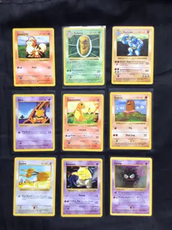 Pokemon Cards: Shadowless Base Set 37 Card Non-Holo Lot - Image 1