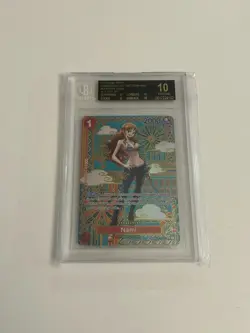 2023 OP05 OP01016 Nami Black Label Rare One Piece CCG Card BGS 10 Pristine - Image 1
