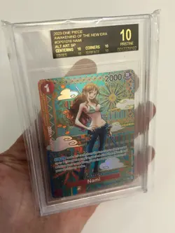 2023 OP05 OP01016 Nami Black Label Rare One Piece CCG Card BGS 10 Pristine - Image 3
