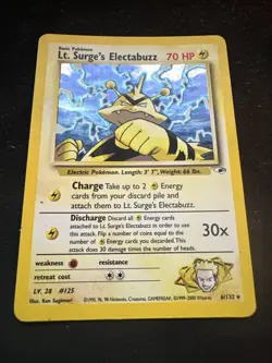 Pokemon TCG Lt. Surge's Electabuzz Gym Heroes Holo Card 6/132 - Image 2