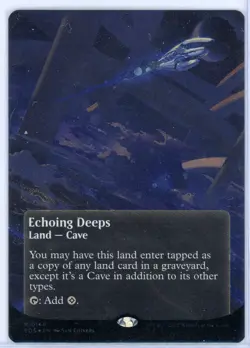 2025 Magic the Gathering Echoing Deeps Land Cave Borderless Galaxy Foil Nr/Mt - Image 1