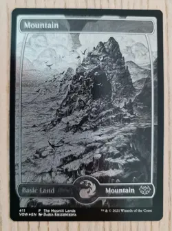 Mountain Moonlit Land Foil Etched WPN & Gateway Promos 411 MTG Magic - Image 1