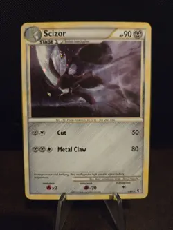 Pokemon Scizor TCG 7/90 Holo Rare HGSS Undaunted 🌟HOLO BLEED/SWIRL🌟 - Image 1