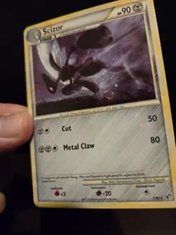 Pokemon Scizor TCG 7/90 Holo Rare HGSS Undaunted 🌟HOLO BLEED/SWIRL🌟 - Image 2