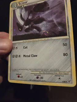 Pokemon Scizor TCG 7/90 Holo Rare HGSS Undaunted 🌟HOLO BLEED/SWIRL🌟 - Image 3