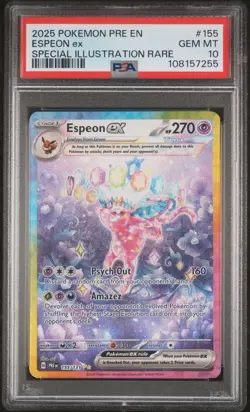 2025 POKEMON PRE EN-PRISMATIC EVOLUTIONS #155 ESPEON EX PSA 10 - Image 1