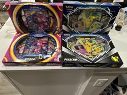 Pokemon 2x Hoopa V Box And 2x Pikachu V Box- Sealed - Image 1