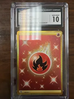 Pokemon Gold Fire Energy 284/264 Secret Rare SWSH: Fusion Strike - CGC 10 - Image 1