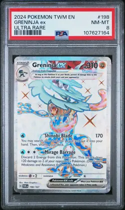2024 POKEMON TWM EN-TWILIGHT MASQUERADE ULTRA RARE #198 GRENINJA EX PSA 8 - Image 1