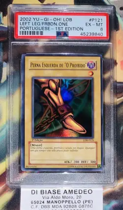 YU GI OH PSA 6 LEFT LEG/FORBIDDEN ONE LDB-P121 1st EDITION PORTUGUESE 2002! - Image 1