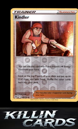 Reverse Holofoil Kindler 143/172 Pokemon Uncommon SWSH09: Brilliant Stars Card N - Image 1