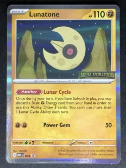 Lunatone #004 STAMPED Promo Mega Evolution Pokemon Card TCG - Image 1