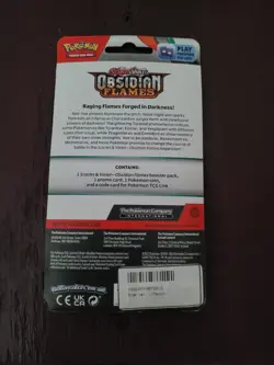 POKEMON TCG SCARLET & VIOLET OBSIDIAN FLAMES PACK, PAWMI PROMO CARD COIN SEALED - Image 2