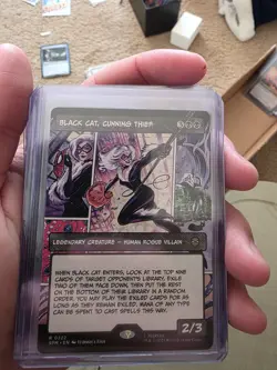 Black Cat, Cunning Thief #0222 (Borderless) MTG Marvel's Spider-Man Magic - Image 1