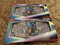 Pokemon TCG Prismatic Evolutions Lucario Ex + Tyranitar Ex Premium Collection 2x - Image 1