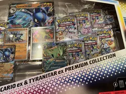 Pokemon TCG Prismatic Evolutions Lucario Ex + Tyranitar Ex Premium Collection 2x - Image 3