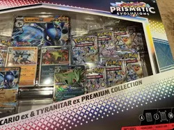 Pokemon TCG Prismatic Evolutions Lucario Ex + Tyranitar Ex Premium Collection 2x - Image 4