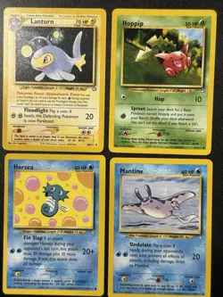 Neo Genesis Lot Lanturn #38 Mantine #42 Hoppip #61 Horsea #62 Pokemon TCG - Image 1