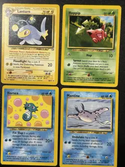 Neo Genesis Lot Lanturn #38 Mantine #42 Hoppip #61 Horsea #62 Pokemon TCG - Image 2