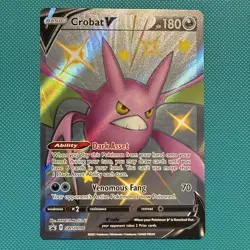 Pokemon TCG Crobat V SWSH098 Promo Full Art Shiny Holo - Image 1