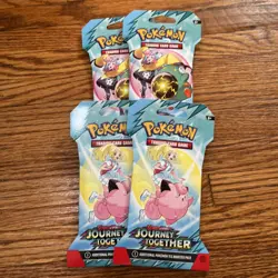 Lot Of 7 Pokemon New Sleeved Booster Packs, Journey Together/Mega Evolutions, - Image 2