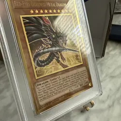Yugioh Red-Eyes Darkness Metal Dragon MGED-EN009 Gold Rare 1st Alt Art PSA 8 - Image 2