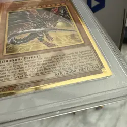 Yugioh Red-Eyes Darkness Metal Dragon MGED-EN009 Gold Rare 1st Alt Art PSA 8 - Image 4