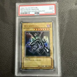 PSA 9 YuGiOh Red-Eyes B. Dragon LOB-070 1st Ultra Rare Asian English 2002 - Image 1