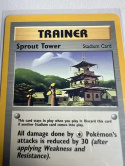 Sprout Tower Stadium Card 1st Edition Neo Genesis 97/111 WOTC Vintage Pokemon - Image 2