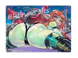 Hand Painted Altered Mtg Card Anime Goblin Girl - Image 1