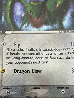Rayquaza 3/17 Holo Rare POP Series 1 Pokemon Card Damaged - Image 2