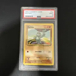 Machop 52/102 Base Set Common Pokemon Card 1999 PSA 9 MINT - Image 1