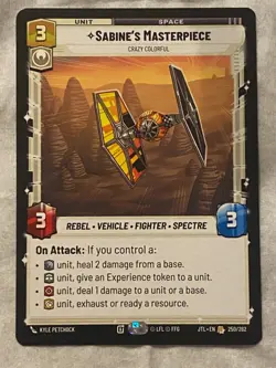 STAR WARS UNLIMITED JTL SABINE'S MASTERPIECE Rare Card NM - Image 1