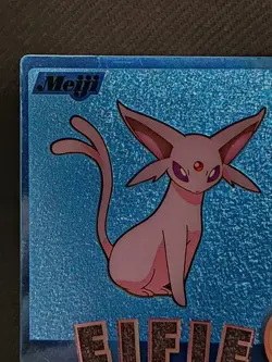 Pokemon Card Espeon Metalic Foil Meiji Blue Get Card 2000 Japanese - Image 3