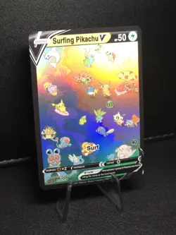 Pokemon Surfing PIKACHU V Waifu Doujin Ultra Rare Foil ACG Art Card - Image 2